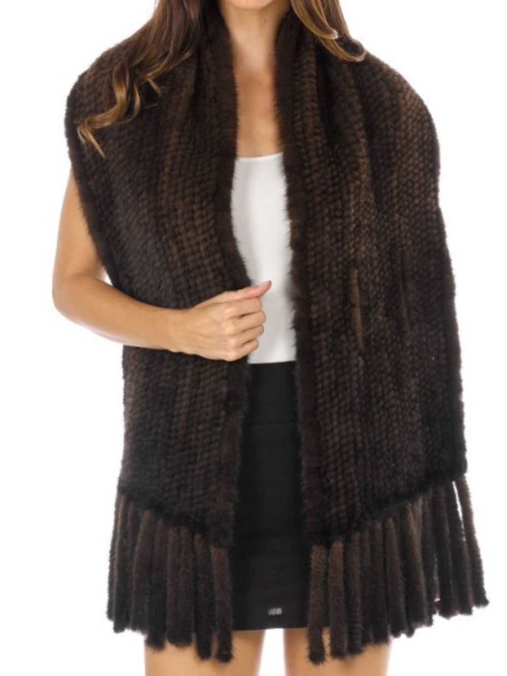 Luxury Mink Fur Shawl Scarf Ponchos